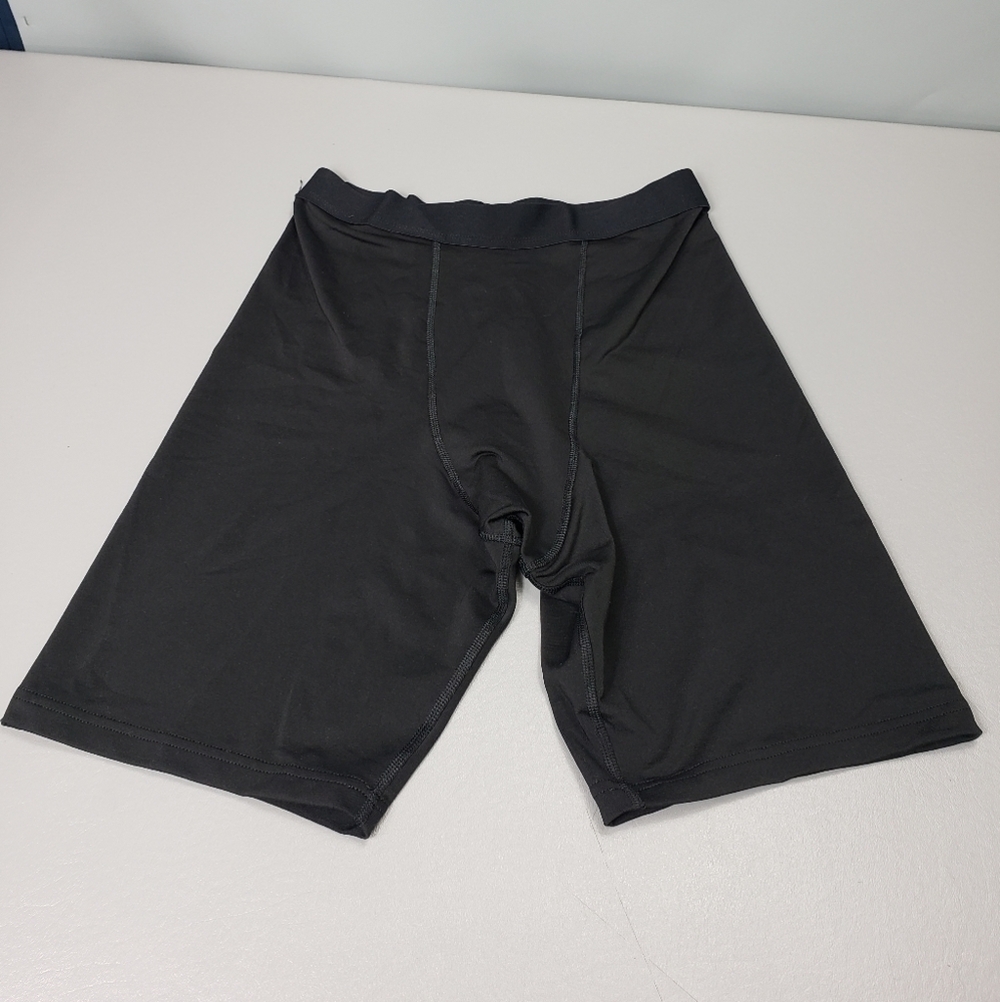 Aeroline solid black spandex high waist fitness shorts womans size XL